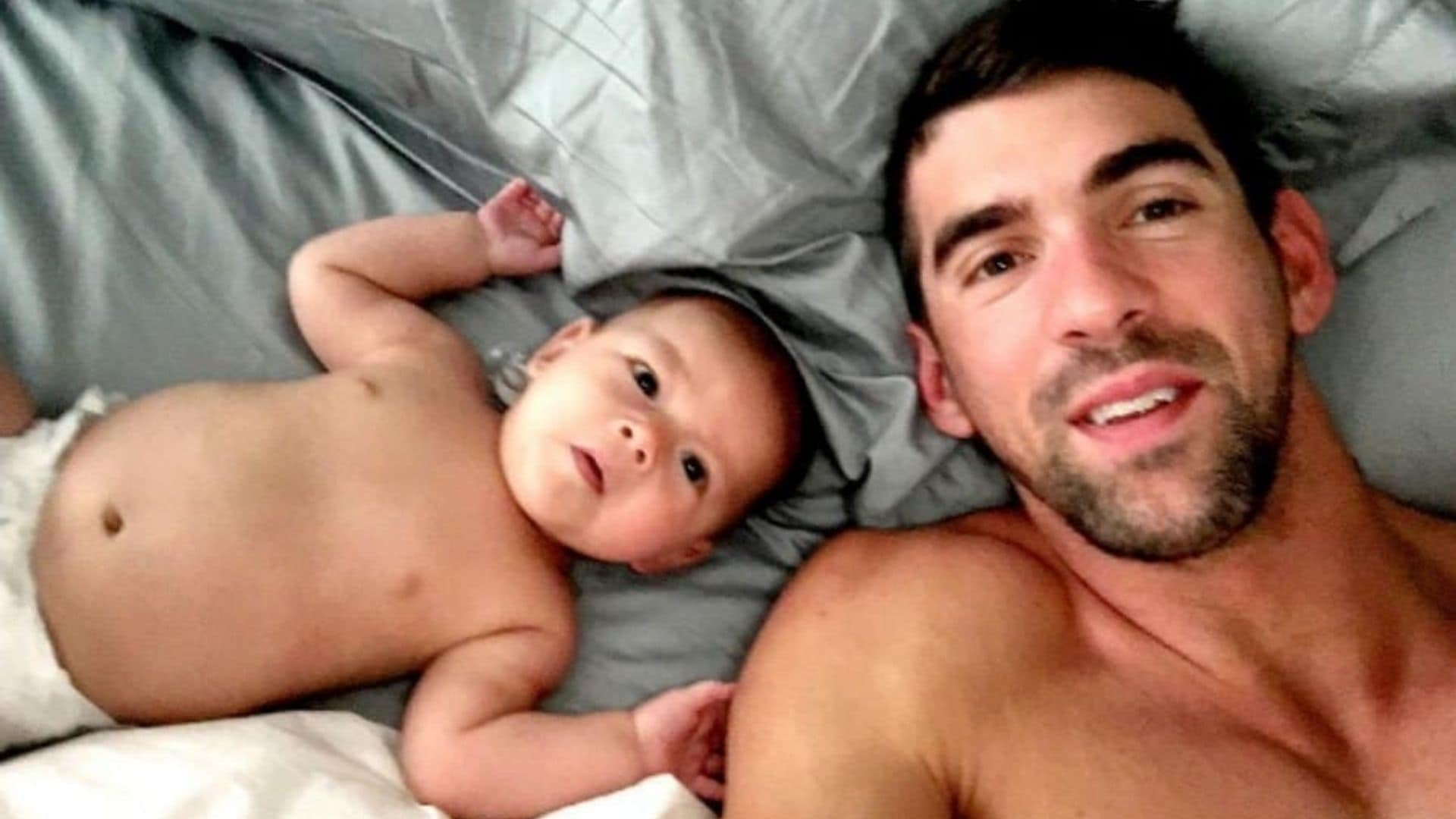 Michael Phelps' son Boomer loves the water, but it has to be this way