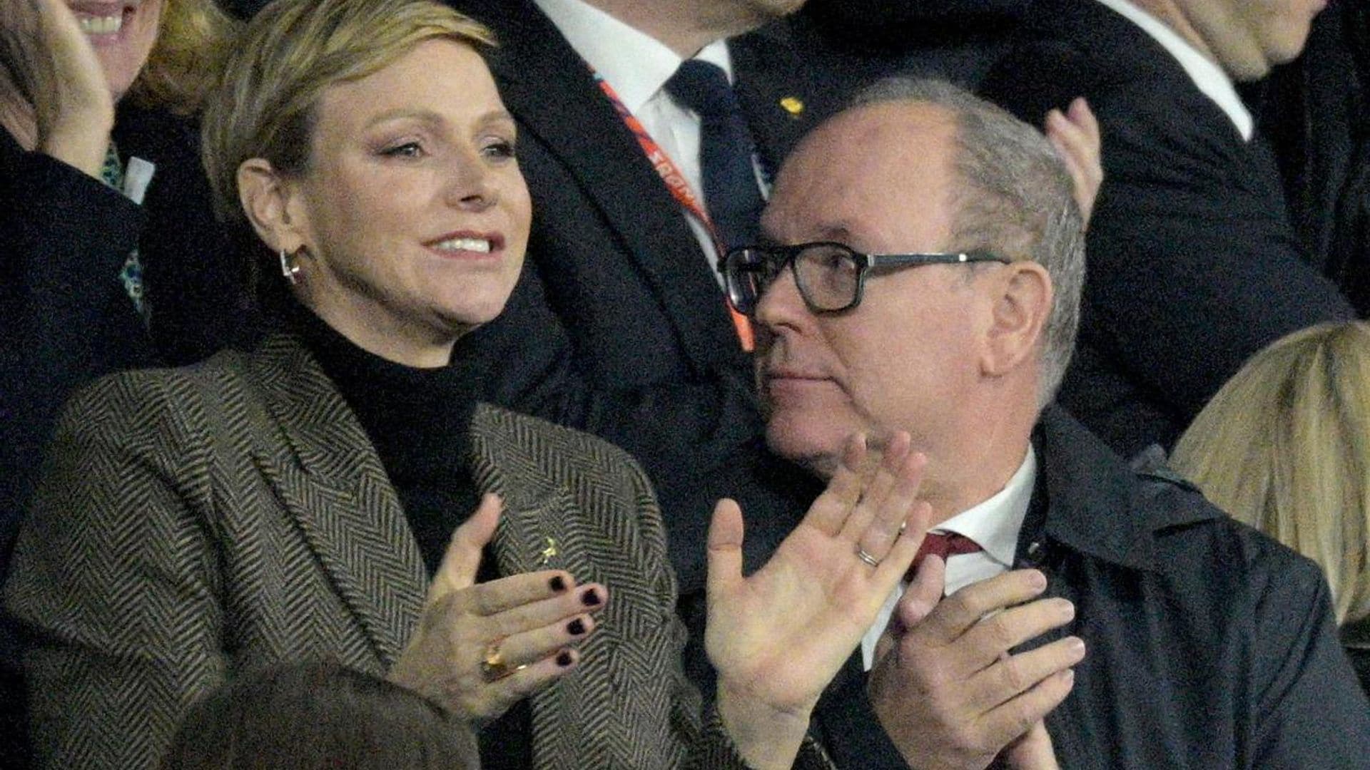 Princess Charlene and Prince Albert share PDA moment in France