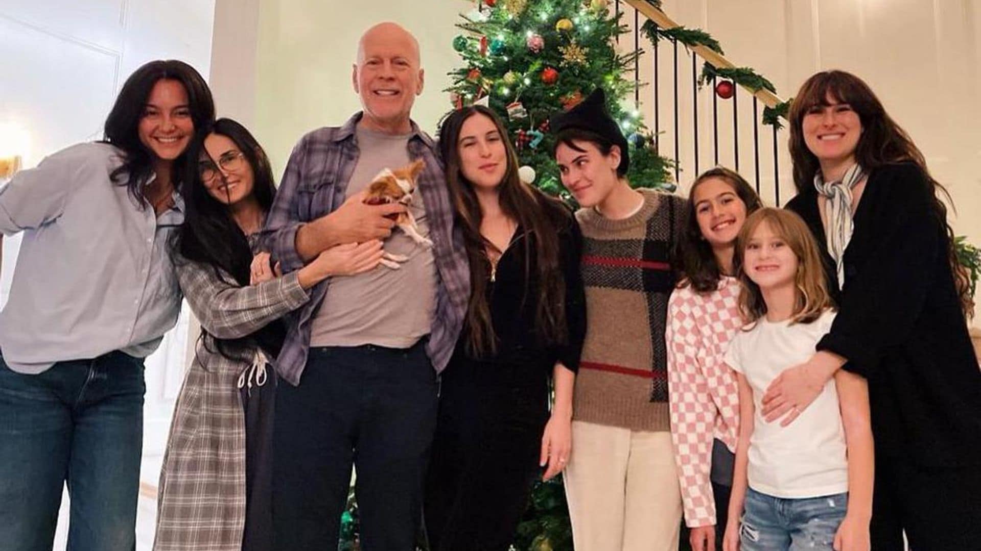 Demi Moore gets into the holiday spirit with Bruce Willis and their blended family