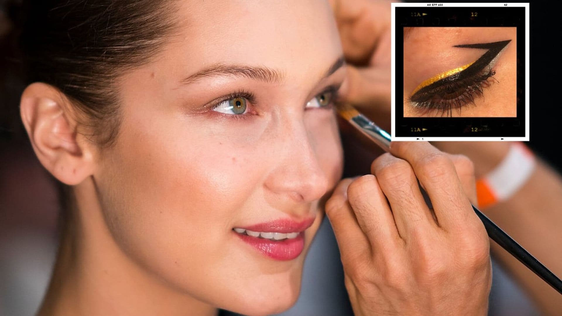 Bella Hadid’s makeup artist reveals what tool she uses to create a chic-colored eyeliner look