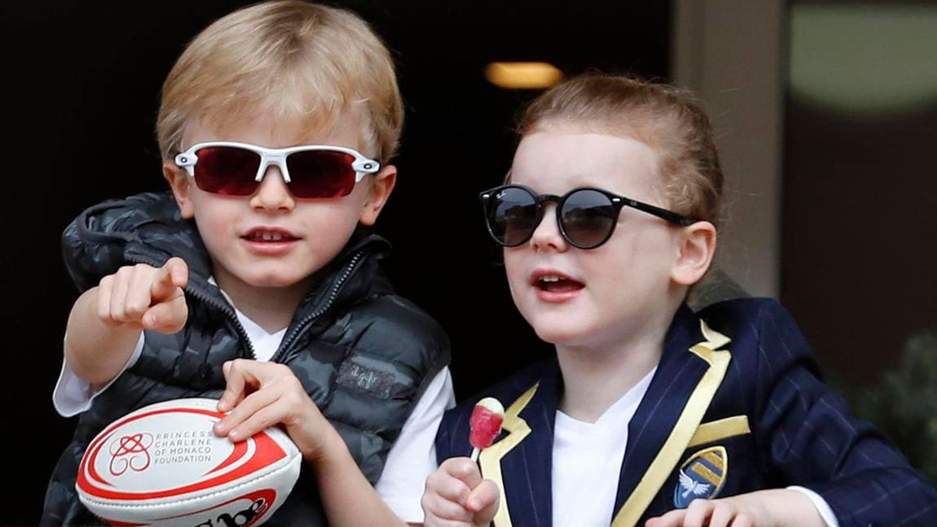 Princess Charlene shared her twins Jacques and Gabriella's school portraits on social media