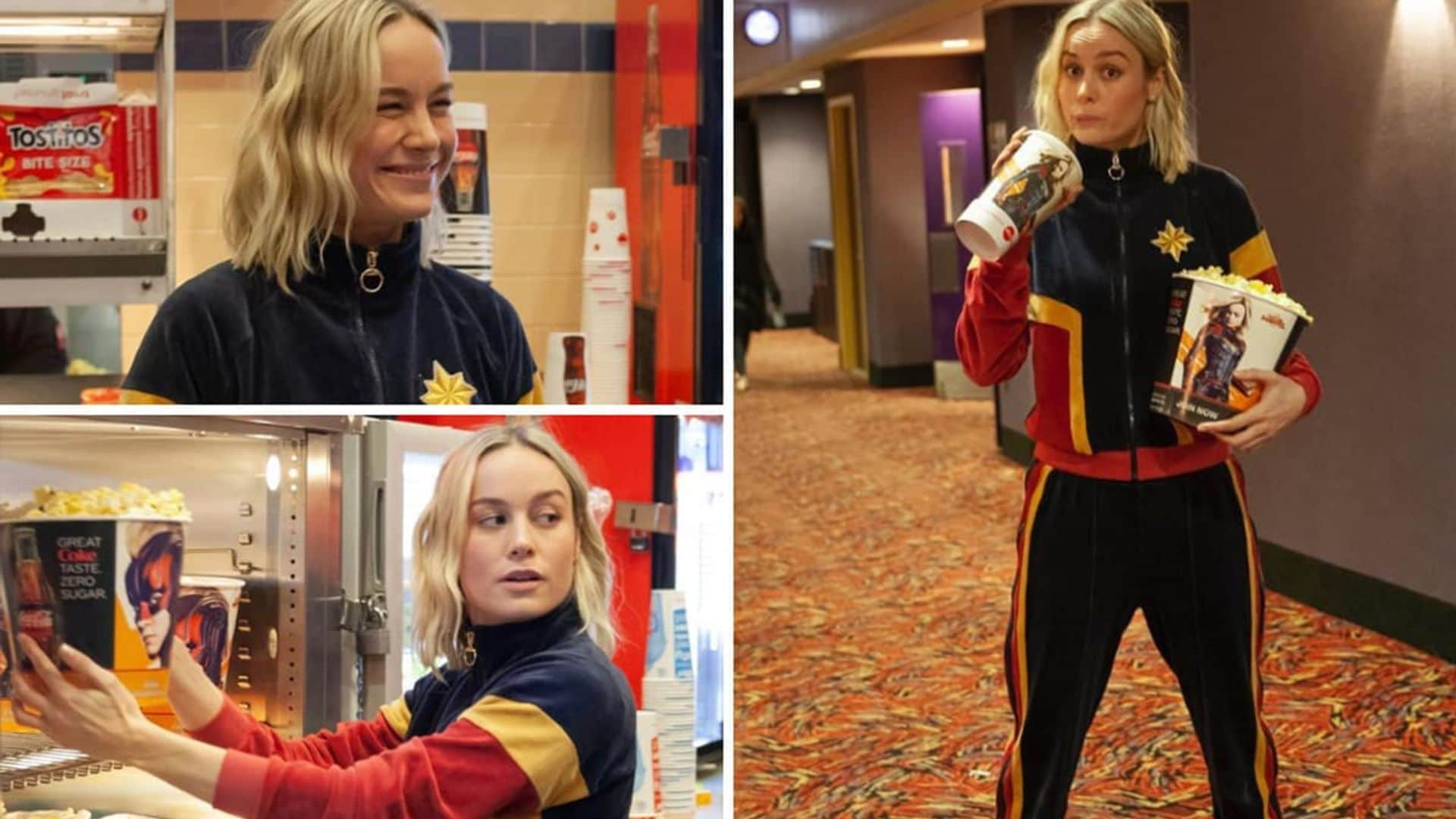 Brie Larson surprised fans at a New Jersey Theater for the 'Captain Marvel' premiere