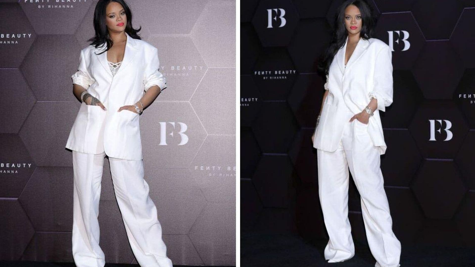 Rihanna's total look in white proves oversized clothes are here to stay