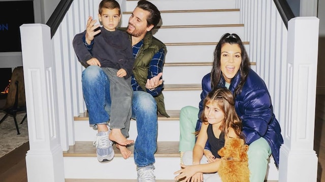 Kourtney Kardashian and Scott Disick with their children