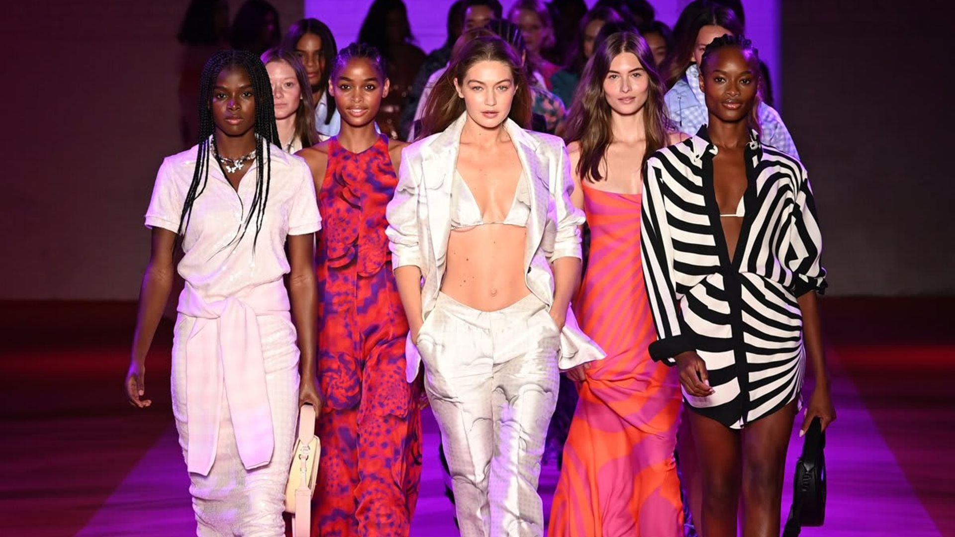 Gigi Hadid shows off her toned abs in New York Fashion Week runway