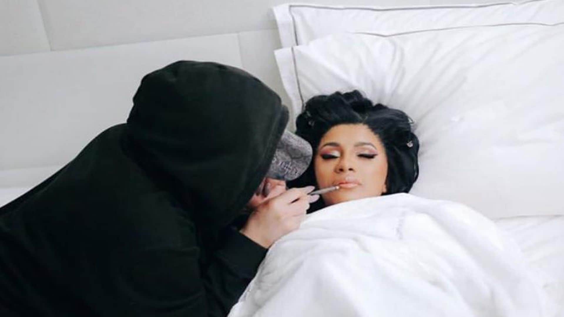The internet is losing it over Cardi B getting her makeup done while sleeping