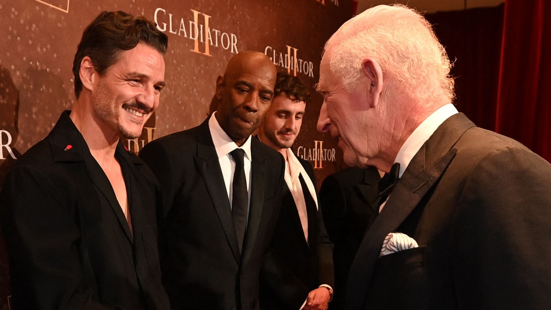 King Charles meets 'Gladiator II' stars, including Pedro Pascal!