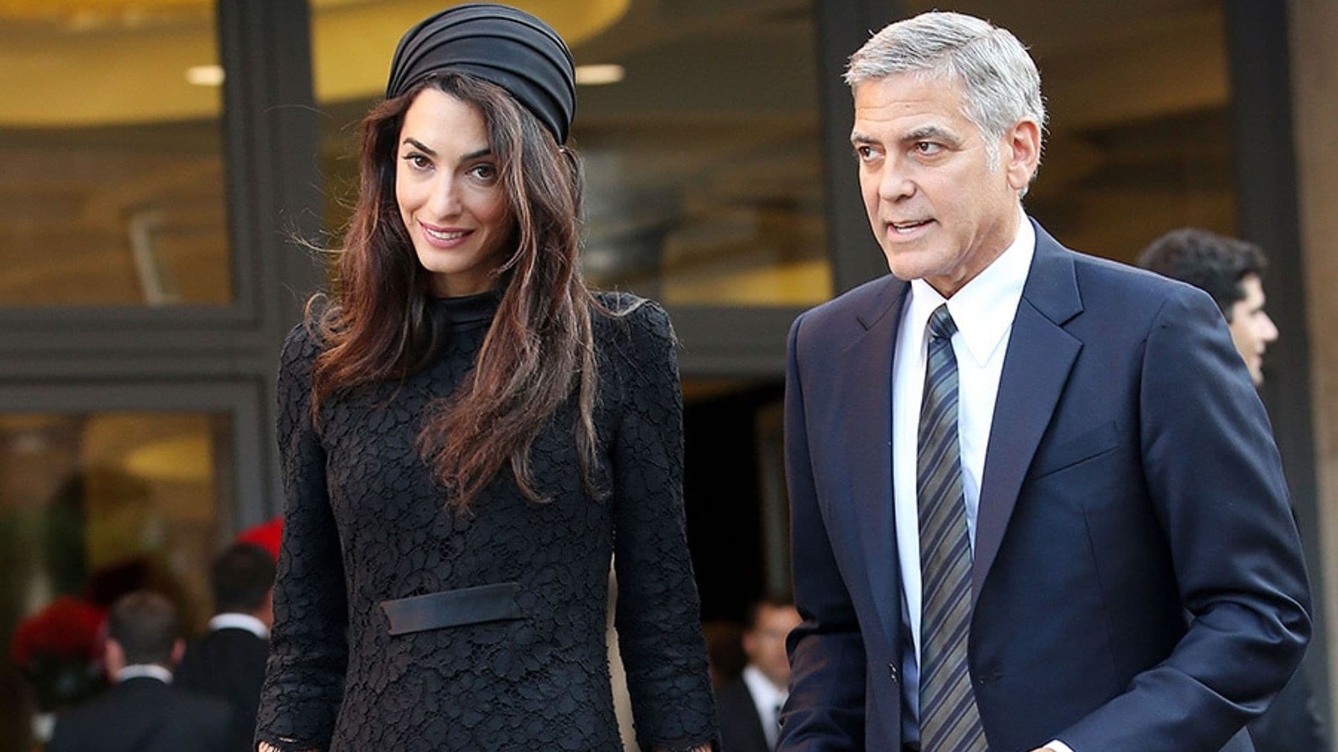 George and Amal Clooney meet with Pope Francis at the Vatican