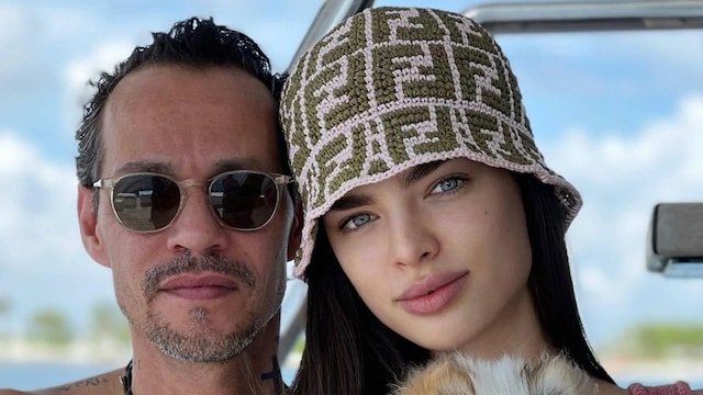 Marc Anthony y Nadia Ferreira con Blue, el nuevo integrante de la familia