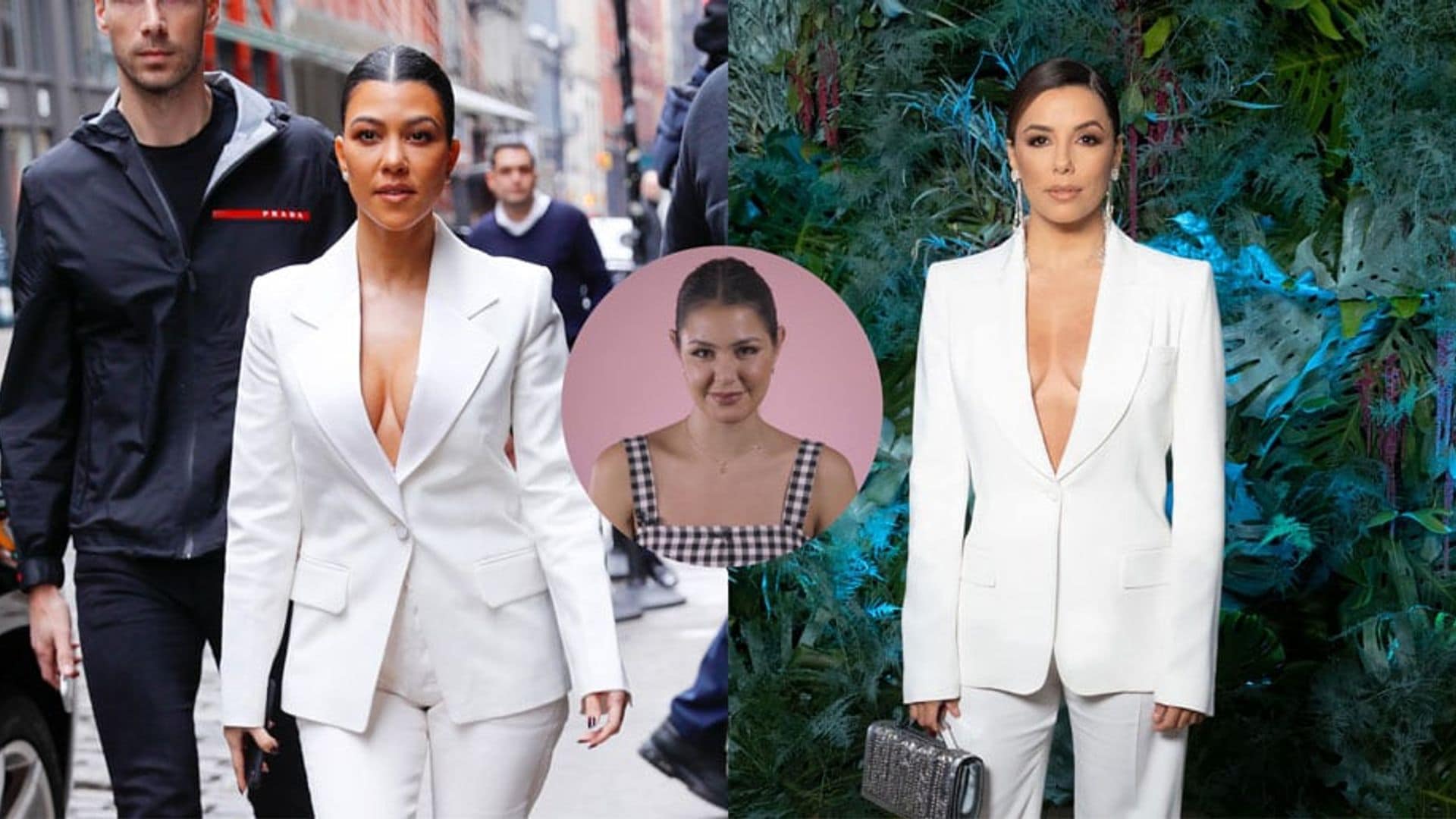 Twinning power suit kourtney kardashdian and eva longoria