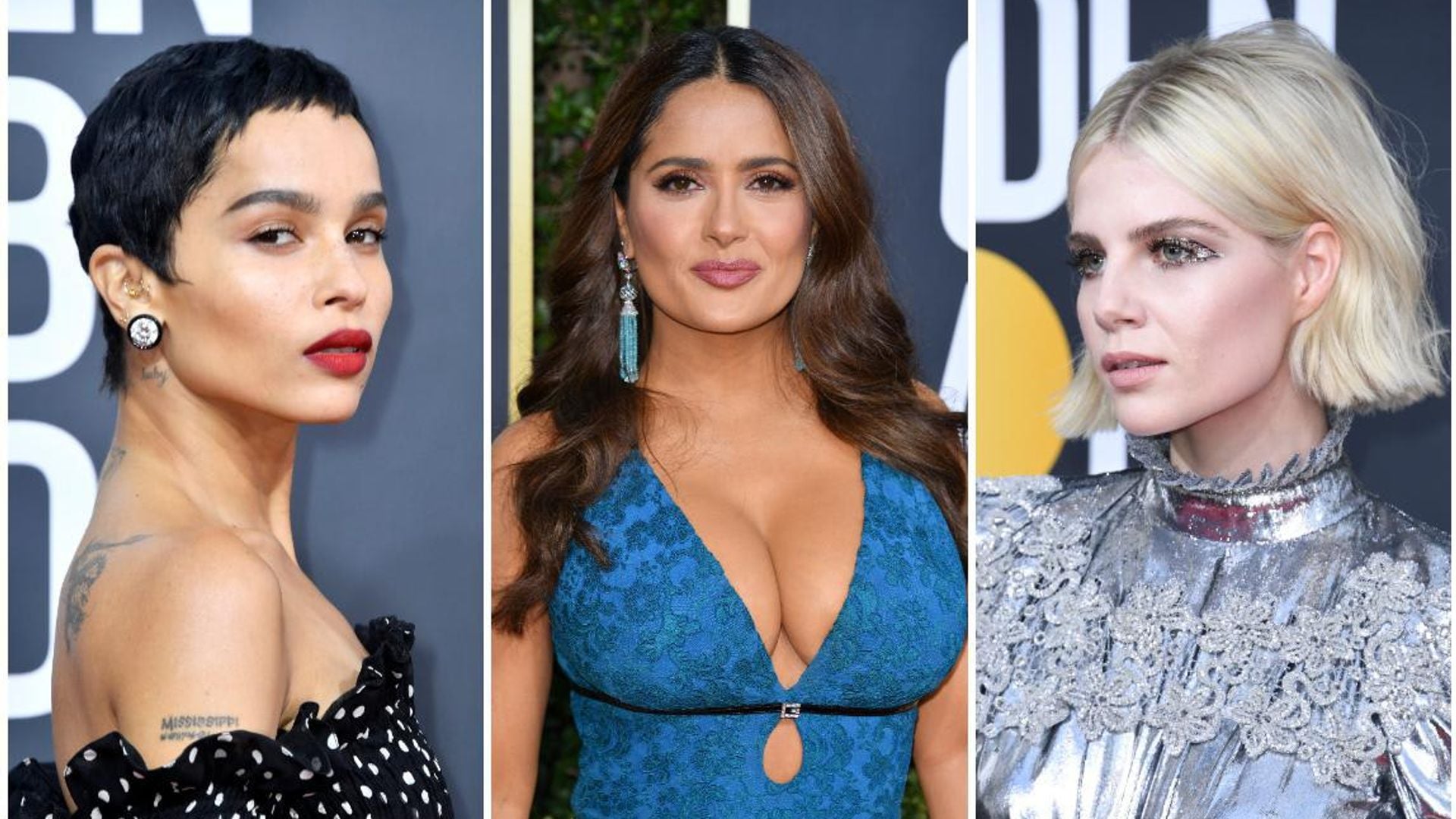 Salma Hayek, Zoe Kravitz and more top makeup and hair moments from the Golden Globes 2020