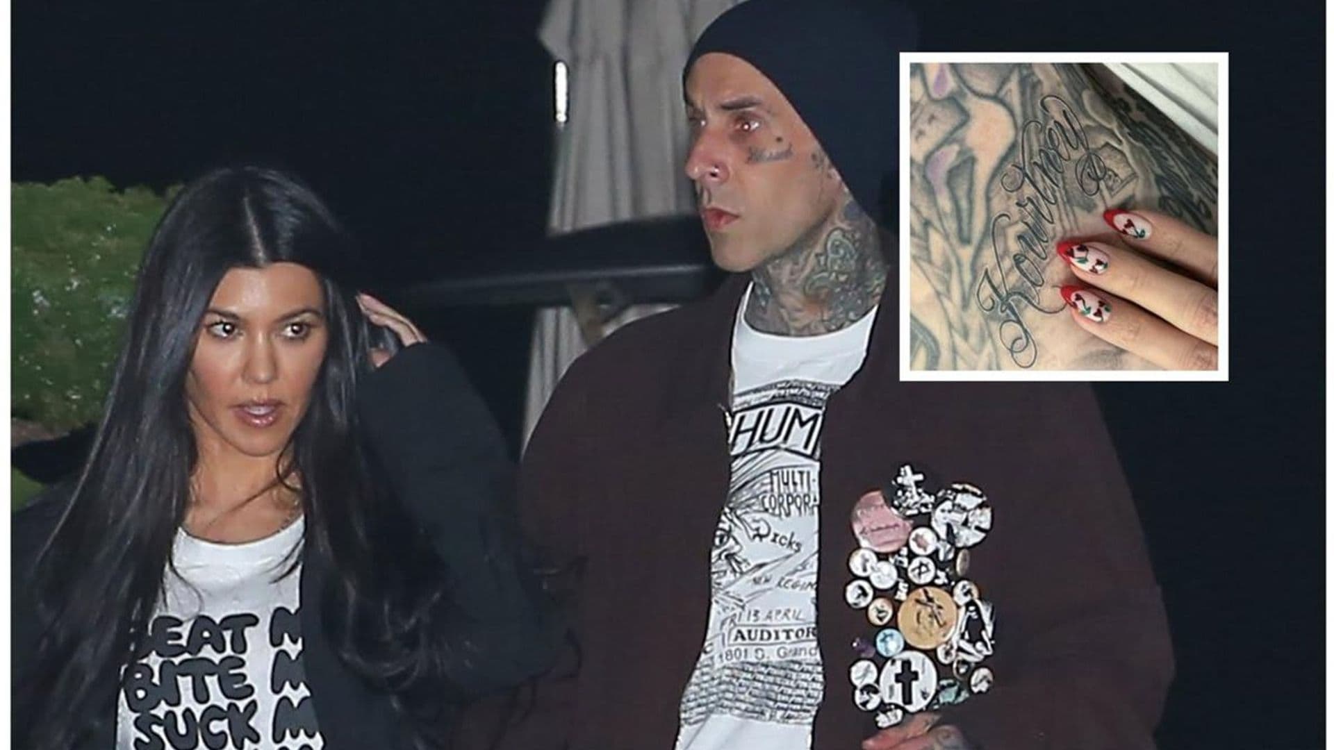 Travis Barker got Kourtney Kardashian’s name tattooed on his chest!