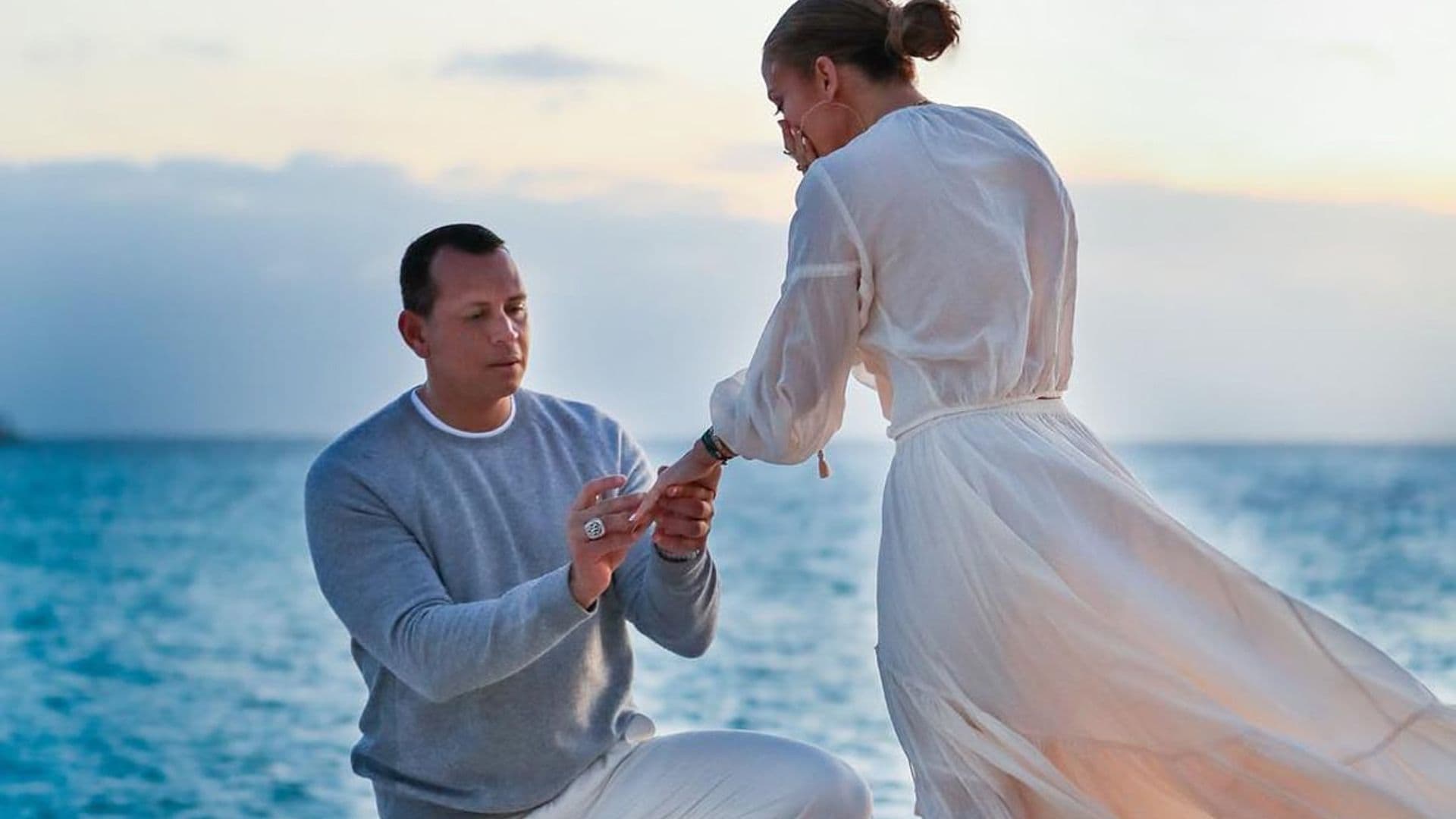 JLo shares a never-before-seen photo of the moment Alex Rodriguez got down on one knee