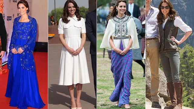 Kate Middleton has not disappointed with her fashion choices during her royal tour with Prince William of India and Bhutan. Take a look at all of her vibrant choices.
<br>
Photo: Getty Images