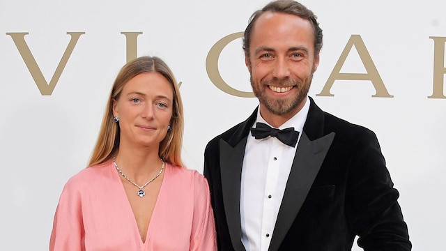 LONDON, ENGLAND - JULY 01: Alizee Thevenet and James Middleton attend the Bulgari gala dinner to celebrate the Queen's Platinum Jubilee and unveil the 'Jubilee Emerald Garden' high jewellery set at Westminster Abbey on July 1, 2022 in London, England. (Photo by David M. Benett/Dave Benett/Getty Images for Bulgari)