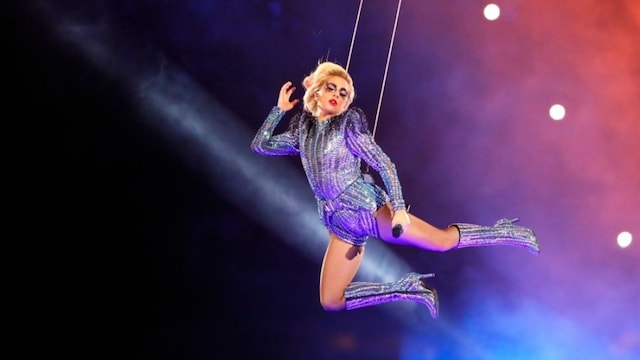 February 5: It's a bird - it's a plane - it's... Gaga! Lady Gaga soared above the crowd during her Pepsi Zero Sugar Super Bowl 51 Halftime Show at NRG Stadium in Houston, Texas.
She began on top of the stadium's roof, singing a few verses of "God Bless America" and "This Land is Your Land" and the Pledge of Allegiance. Then, the superstar jumped off the roof and into the rest of her epic performance which boasted her best hits.
Photo: Patrick Smith/Getty Images