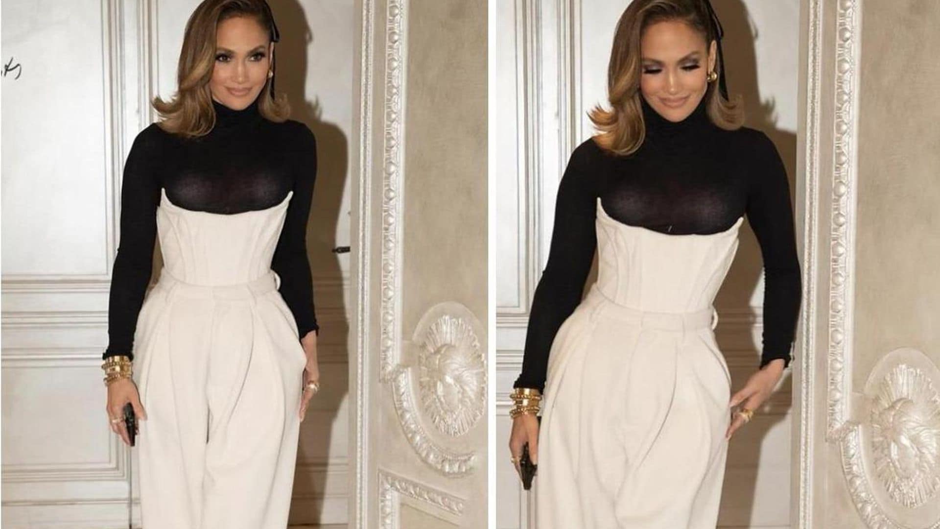 Jennifer Lopez rocks the coquette trend while in Paris