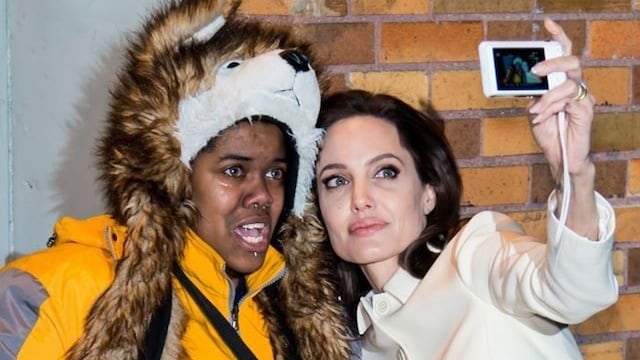 Angelina Jolie took a moment to snap a selfie with Techne