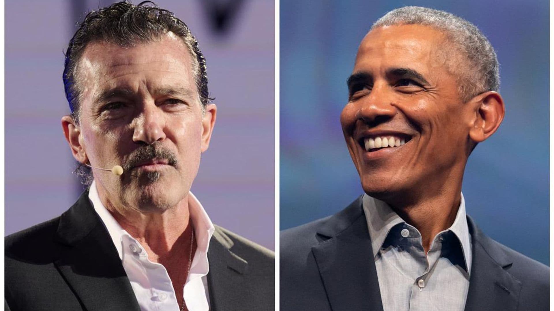 Antonio Banderas forgot his house keys before welcoming Barack Obama into the property