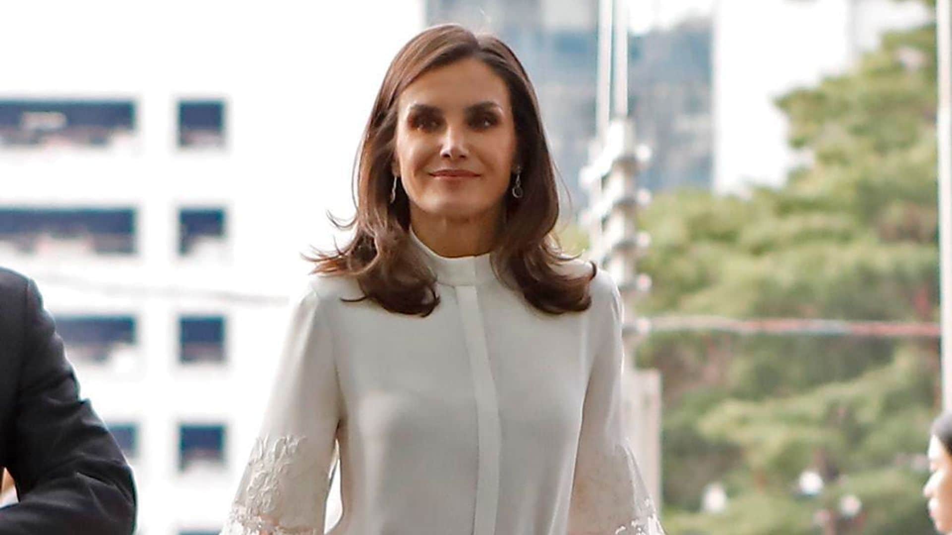 Queen Letizia looks flawless in red getup during South Korea trip