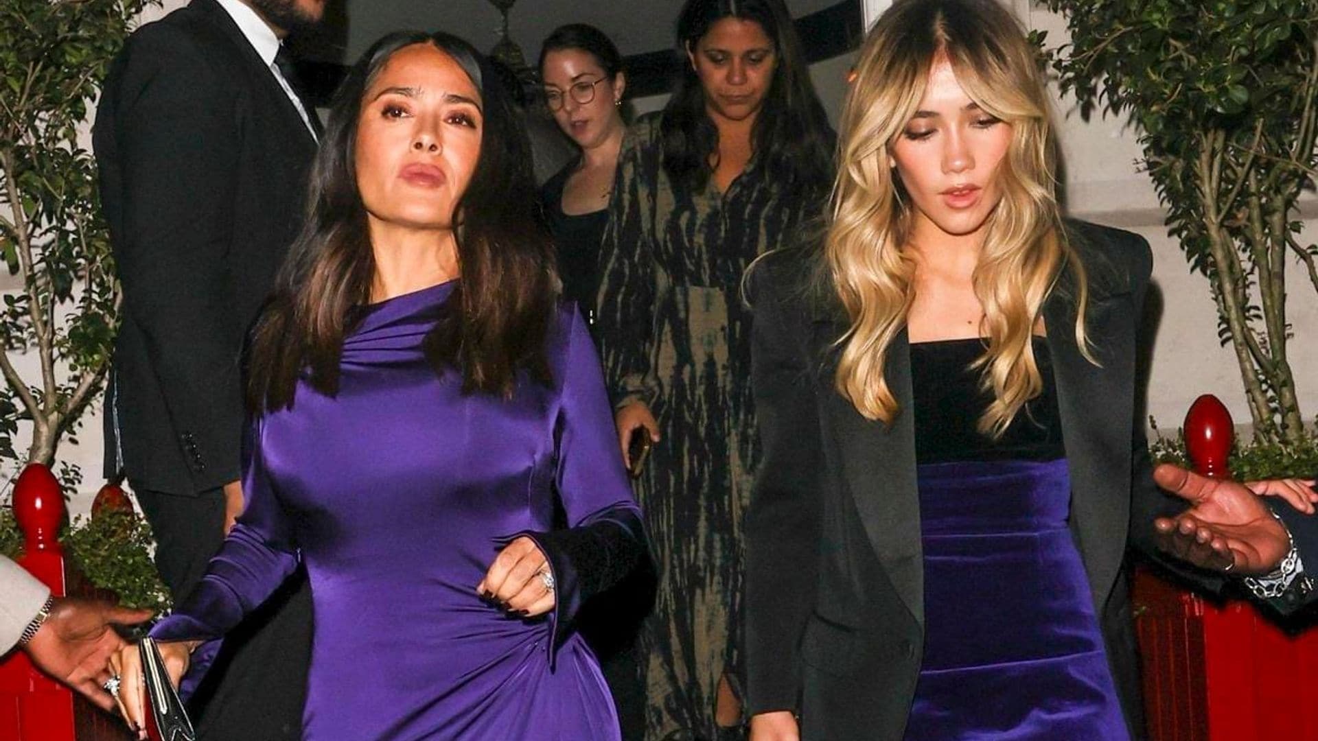 Salma Hayek and Valentina Paloma stun in matching purple outfits