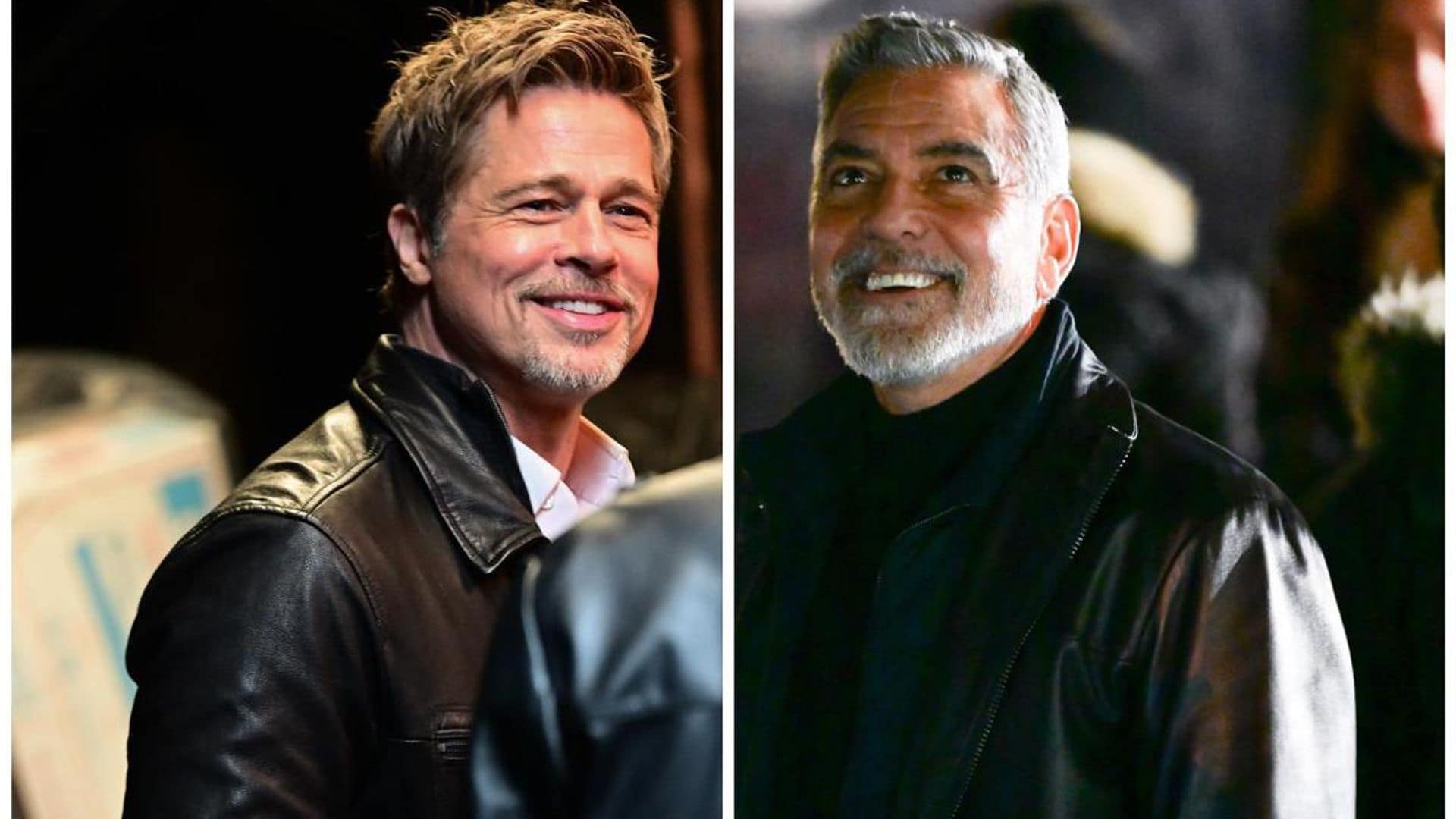 Brad Pitt and George Clooney spotted in all-black outfits on the set of ‘Wolves’ in NYC