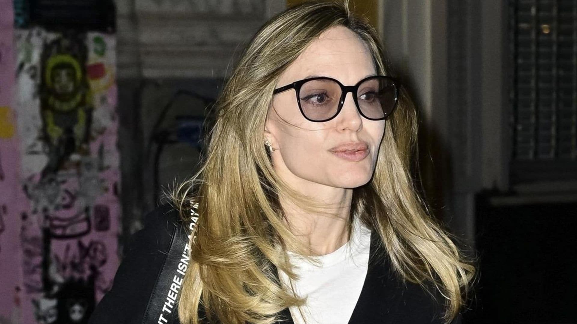 Angelina Jolie shows off new look as she visits Atelier Jolie in New York