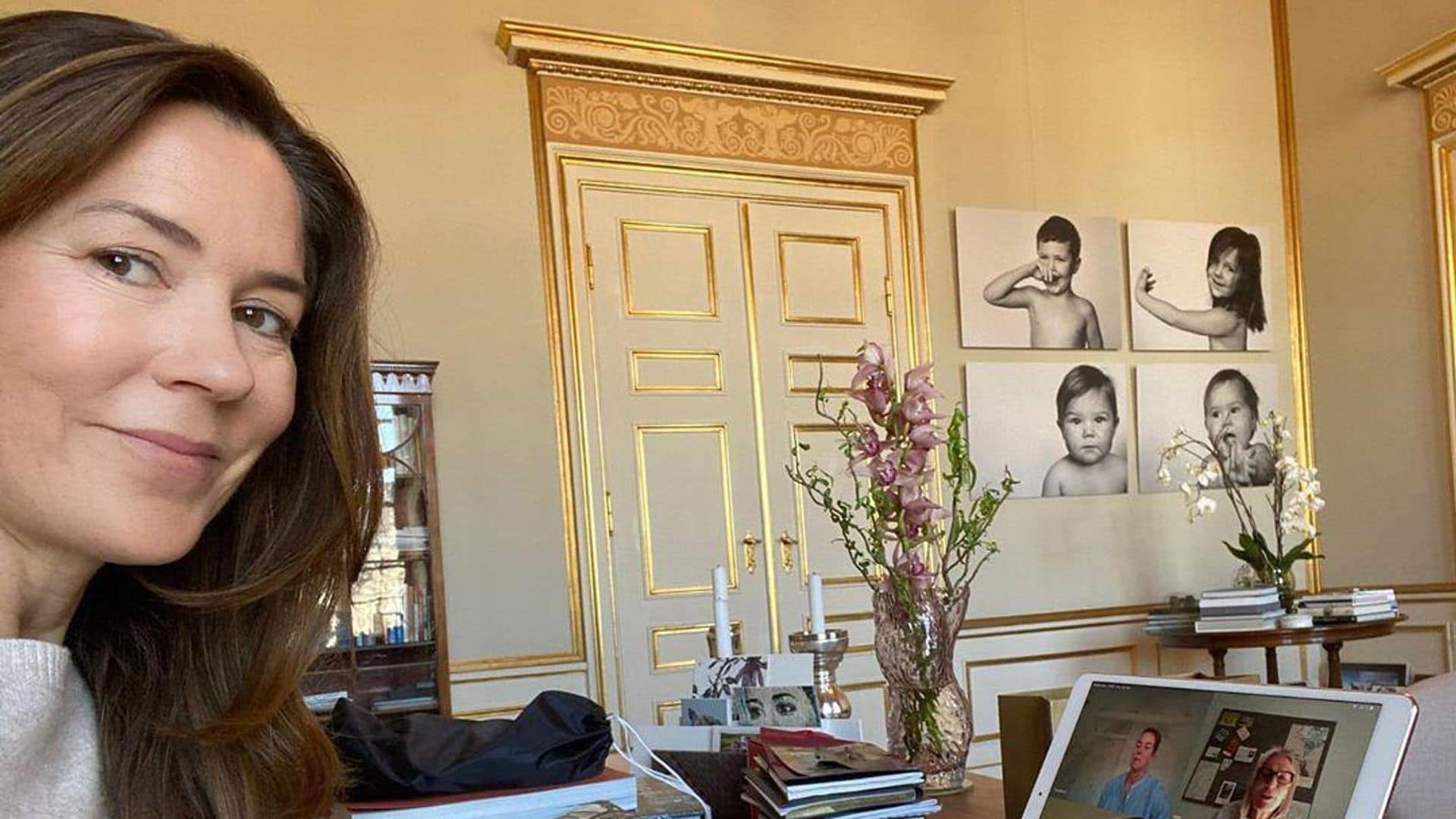 Crown Princess Mary of Denmark at her home office