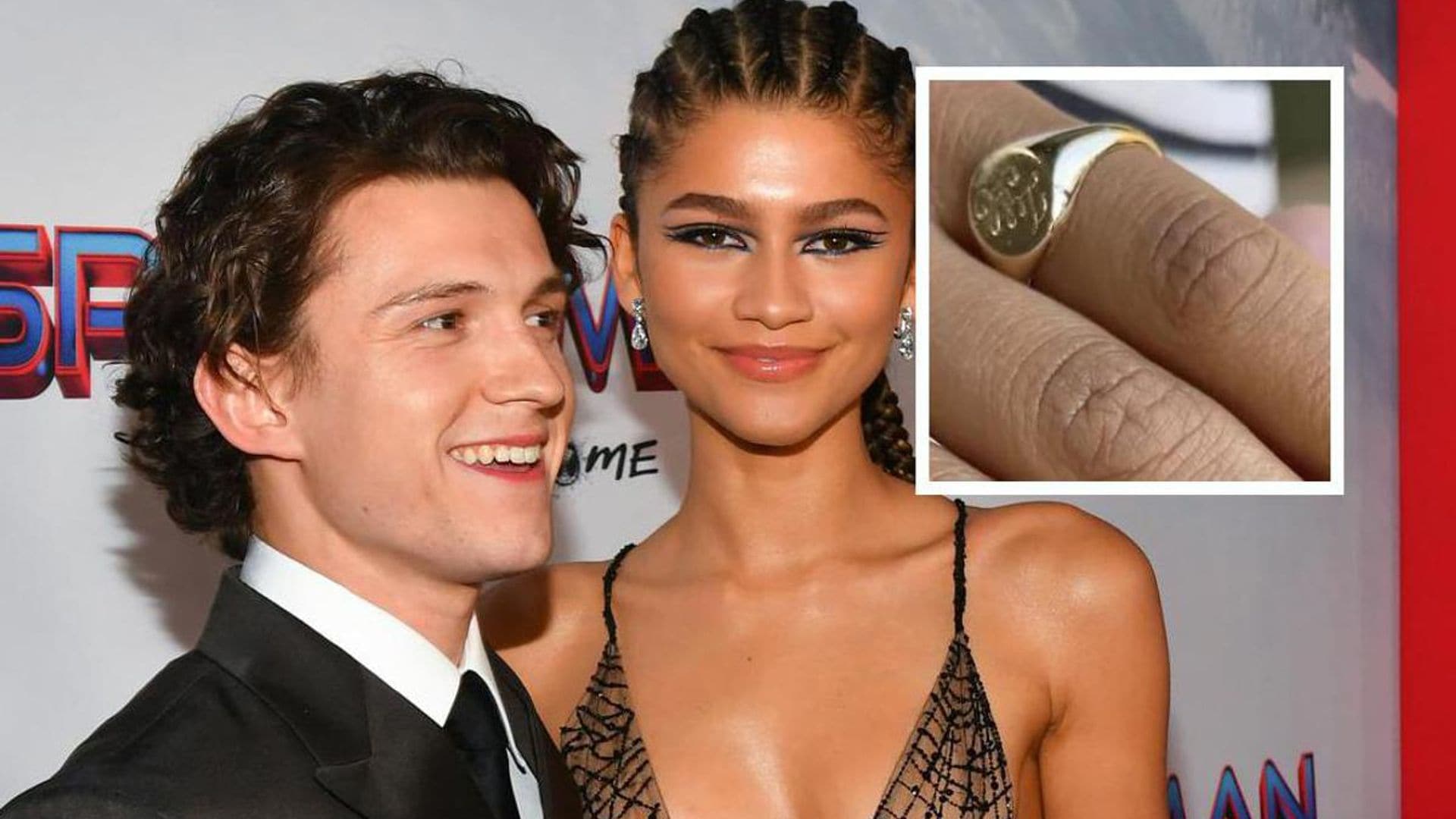 Is Zendaya wearing a ring engraved with Tom Holland’s initials?