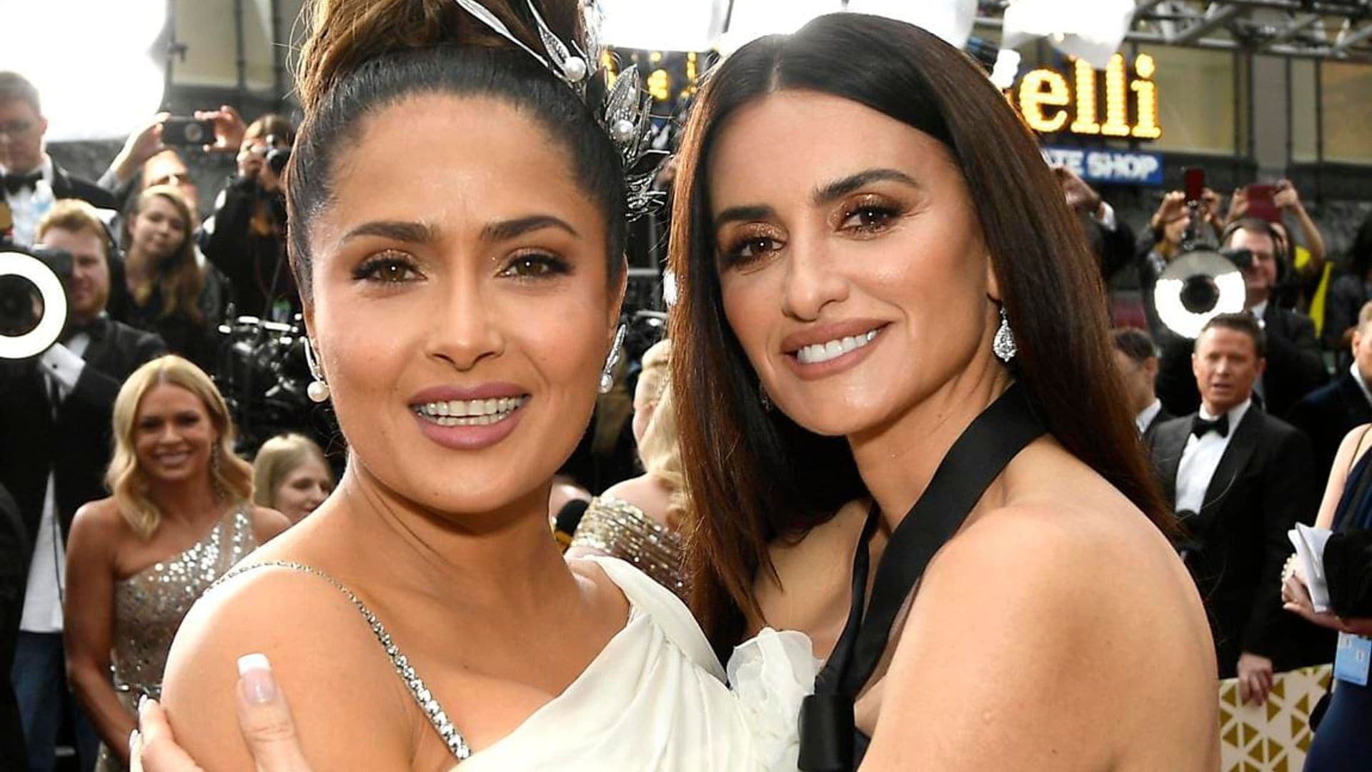 Salma Hayek and old pal Penelope Cruz reunite at the Oscars - see how they enjoyed the magic night