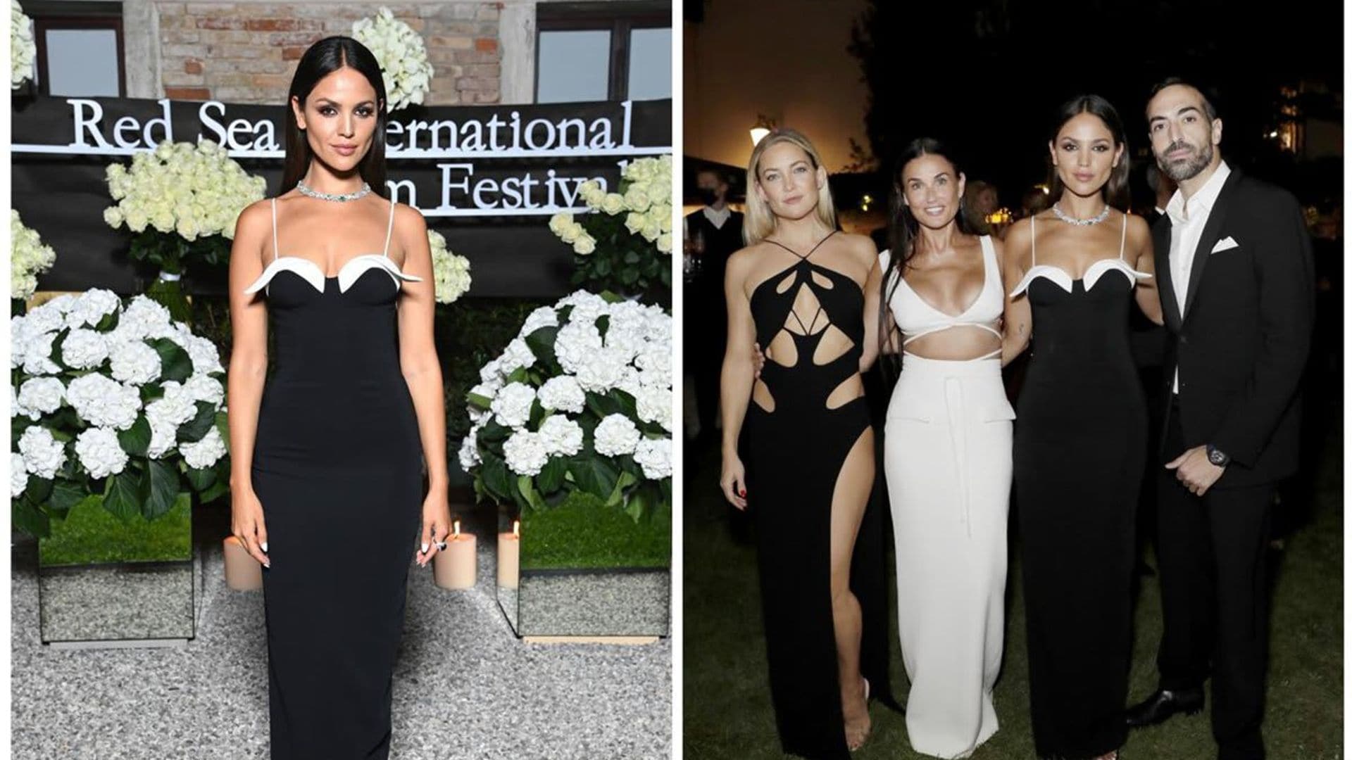 A stunning Eiza Gonzalez celebrating with Demi Moore and Kate Hudson at the Women in Cinema Gala in Venice