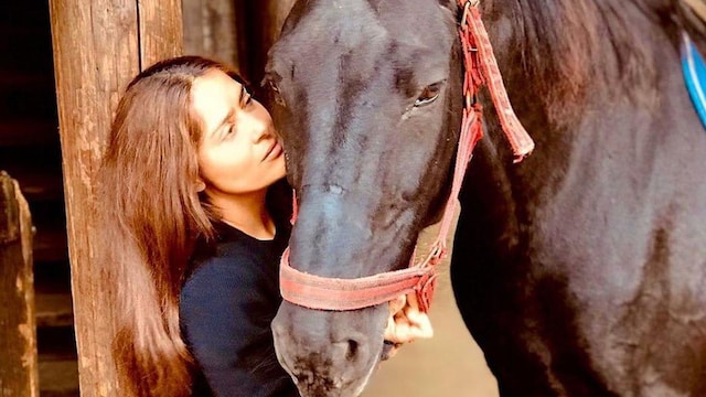 Salma Hayek's secret hobby horse riding