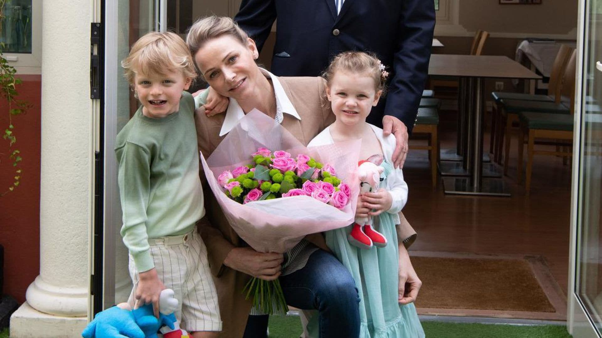 Princess Charlene celebrates Mother's Day in Monaco with Prince Jacques and Princess Gabriella