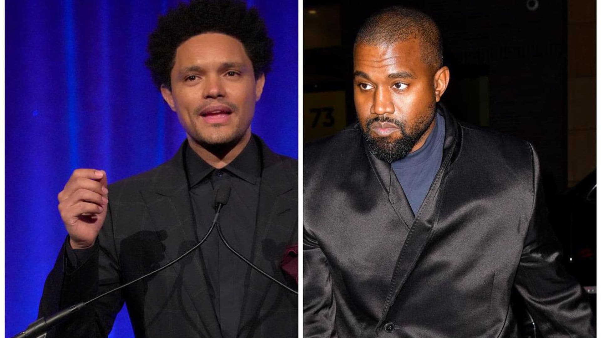 Trevor Noah defends Kanye West after the singer was banned from performing at the Grammys