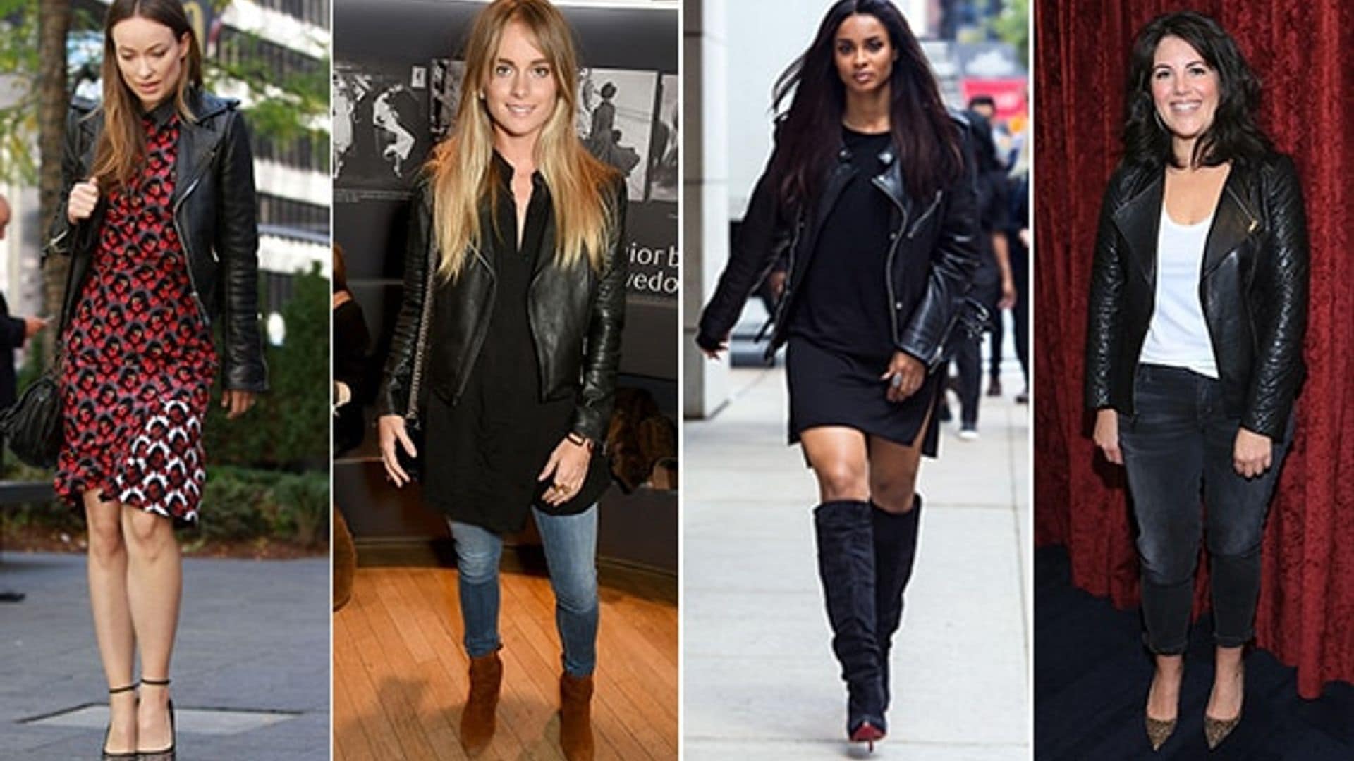 Celebrity style: How to wear a black leather jacket for fall