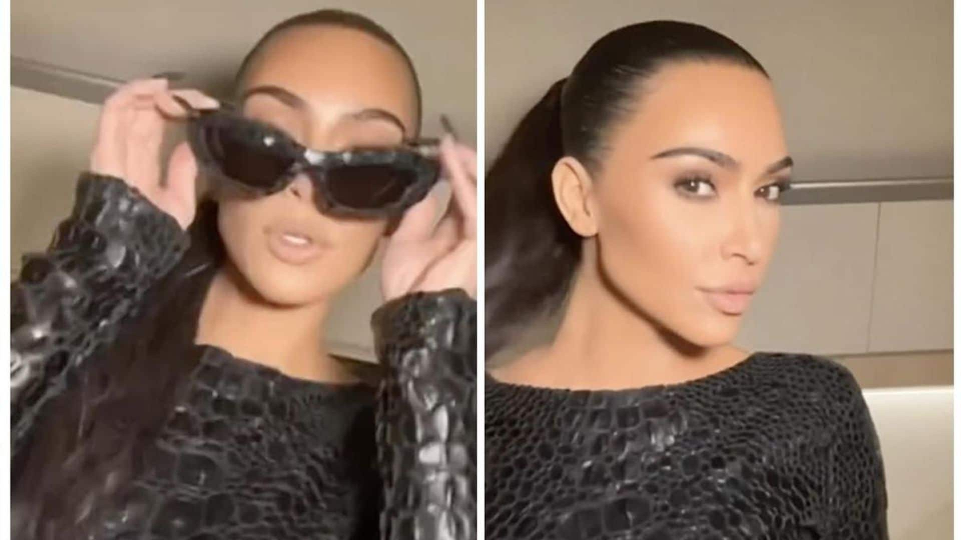 Kim Kardashian posts her first solo TikTok and she did not disappoint