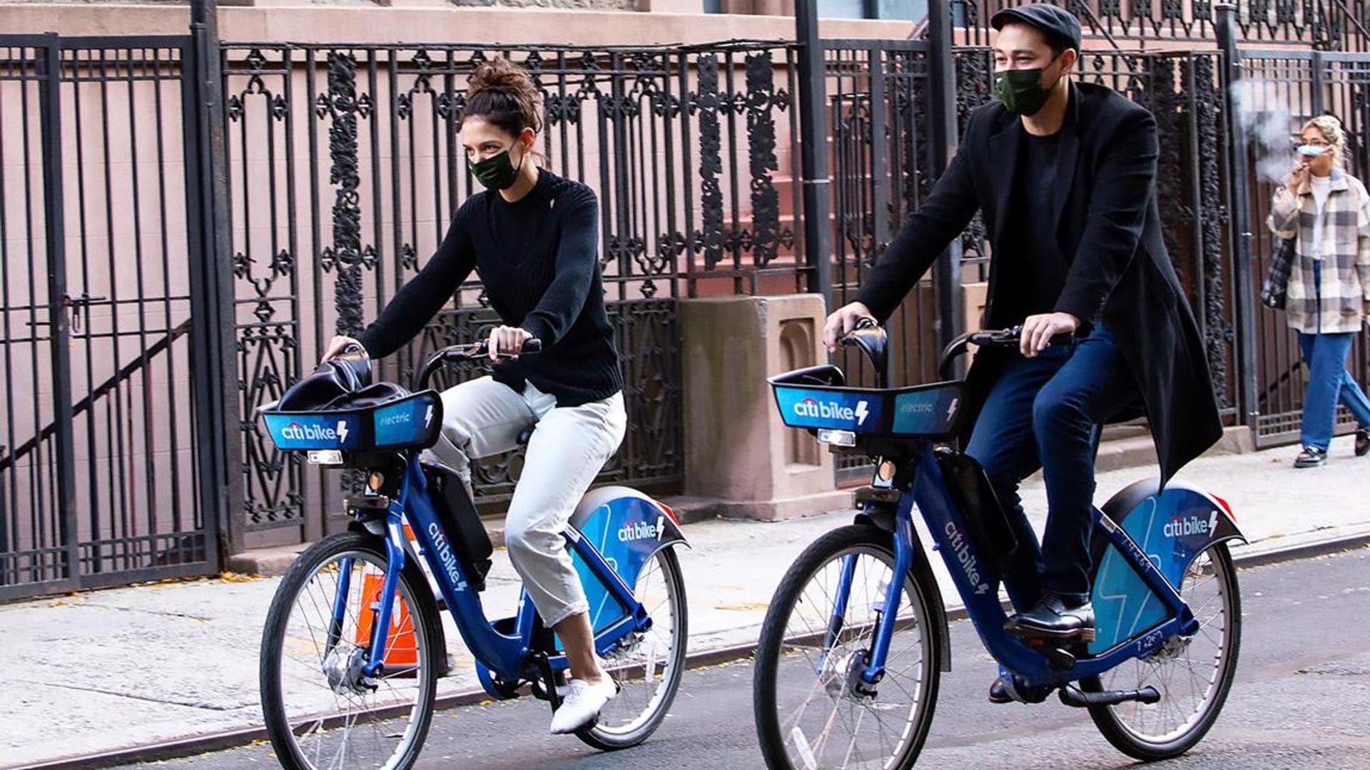 Katie Holmes and Emilio Vitolio Jr. enjoy a bike ride in NYC together