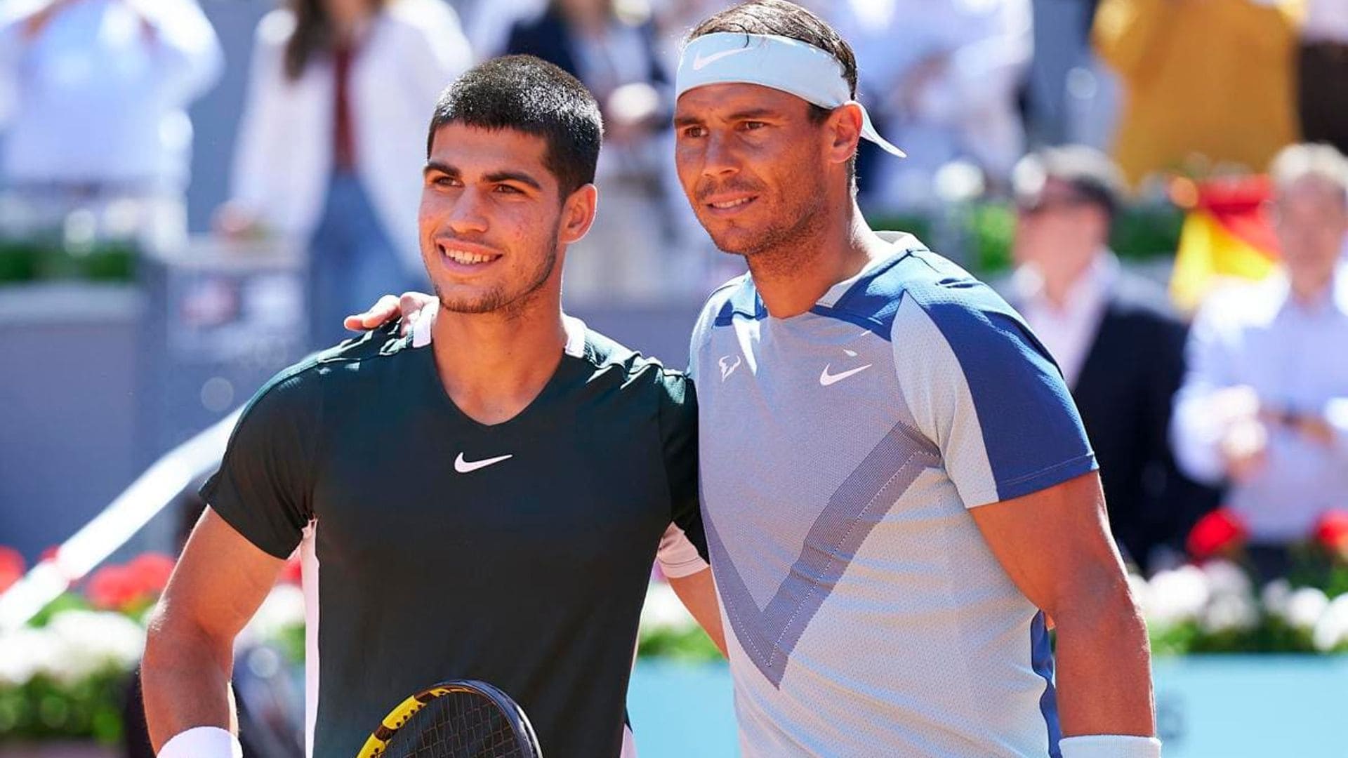 Watch Rafael Nadal and Carlos Alcaraz get ready for their upcoming match