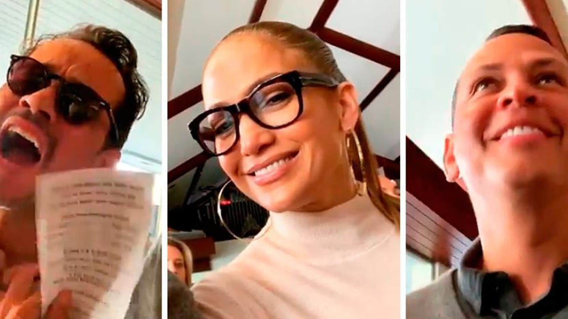 Modern Family! Jennifer Lopez, Alex Rodriguez and Marc Anthony sing their hearts out at their twins' school festival