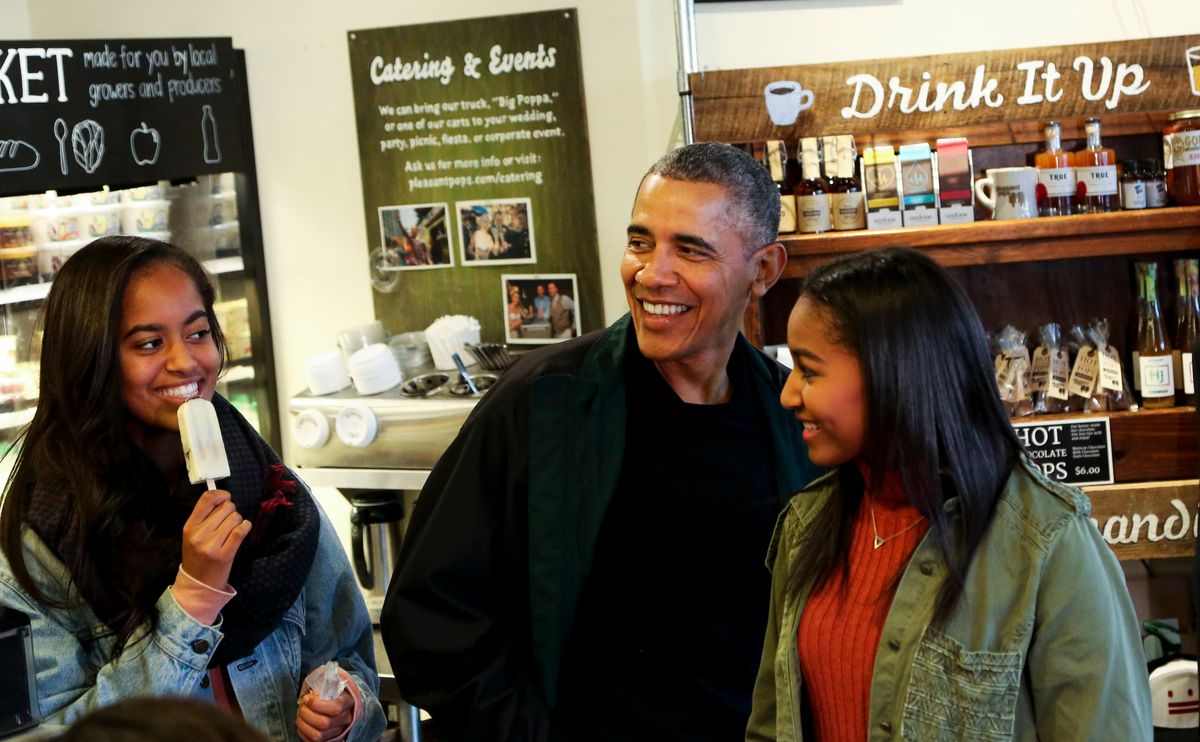 Malia, Barack, and Sasha Obama