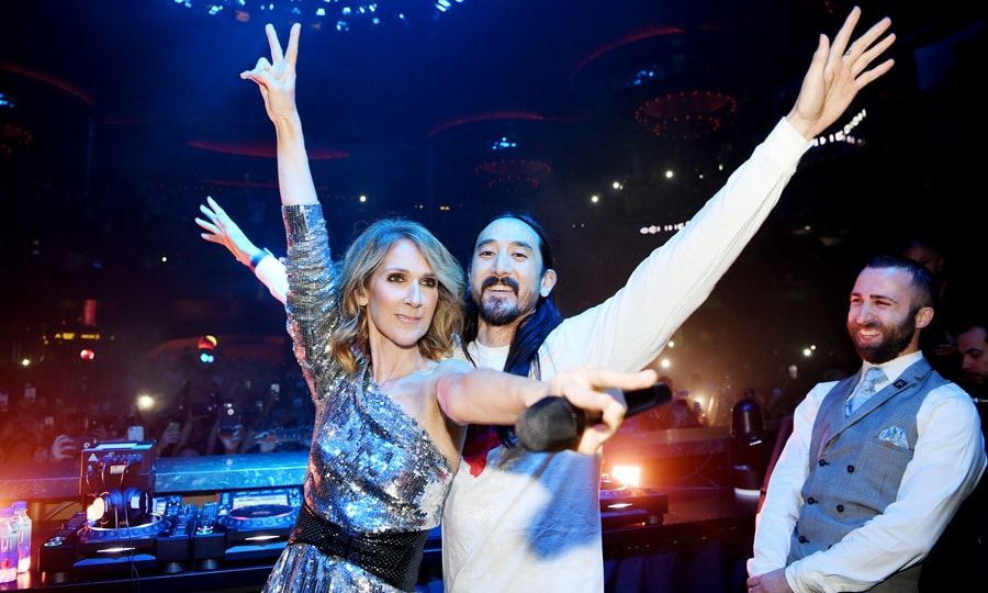 Is Celine Dion testing out a new career being a deejay? The singer joined Steve Aoki in the dj booth to perform a special rendition of <i>My Heart Will Go On</i> during the Hakkasan Group's Benefit Concert at OMNIA Nightclub inside Caesars Palace on November 7.
The evening was organized to raise funds for the victims and families suffering from the tragic shooting that took place during the Route 91 Harvest Festival.
Photo: Denise Truscello