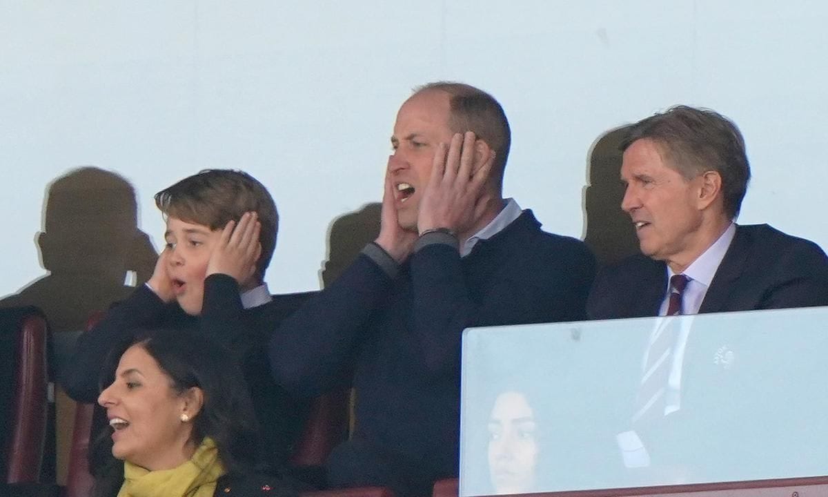 Like father, like son! Prince George accompanied his dad, Prince William, to a soccer match at Villa Park in April.