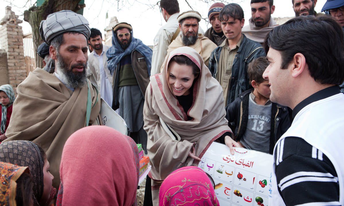 Angelina Jolie (pictured during a 2011 trip to Afghanistan) is a UNHCR special envoy