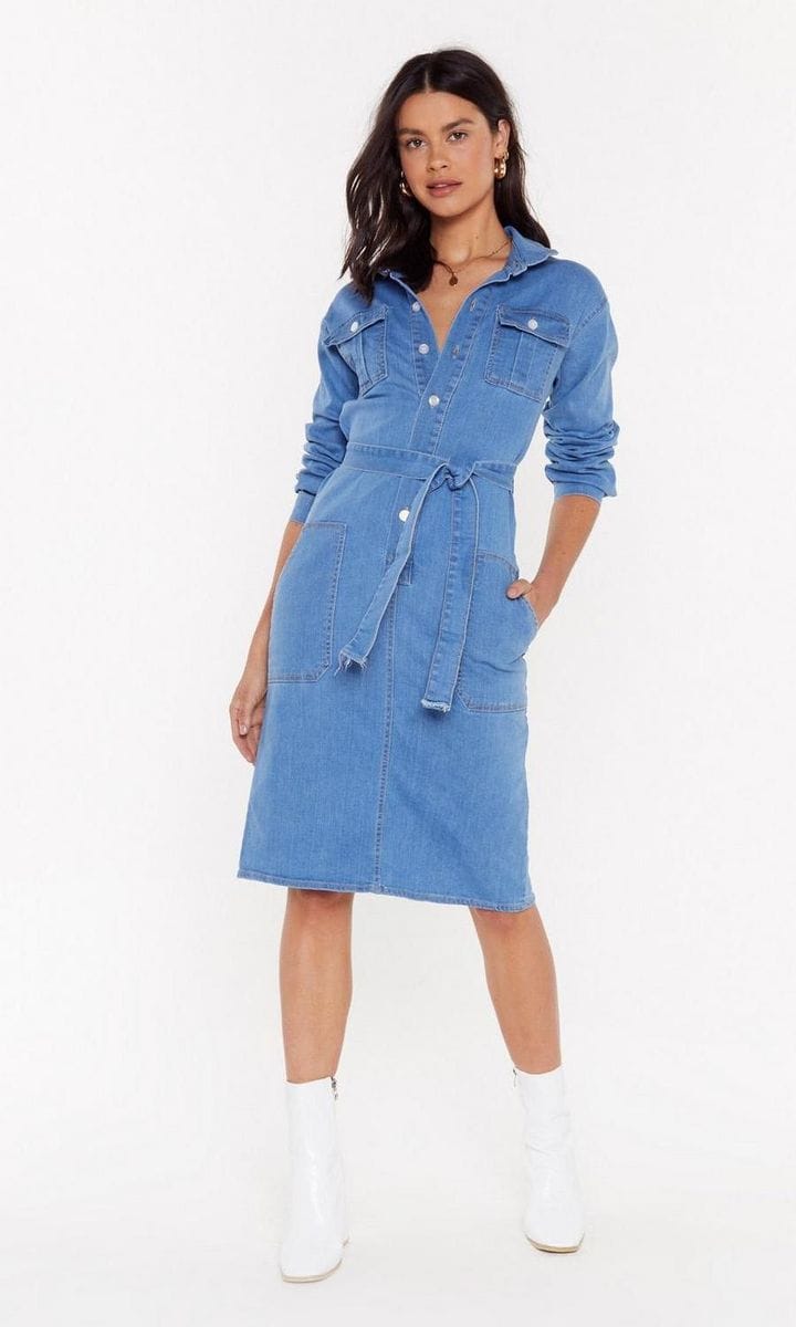 Vestido en denim de Nasty Gal