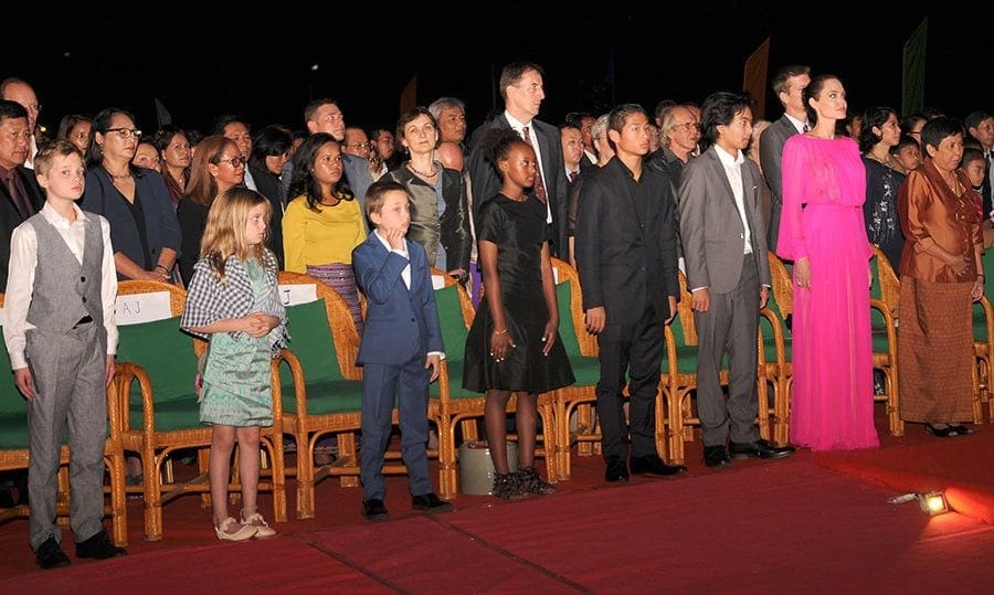 Angelina Jolie was joined by all six of her children on the carpet of her film premiere in Cambodia. Maddox, 15, Pax, 13, Zahara, 12, Shiloh, ten and eight-year-old twins Vivienne and Knox accompanied their mom for a screening of <i>First They Killed My Father</i>.
Photo: Getty Images