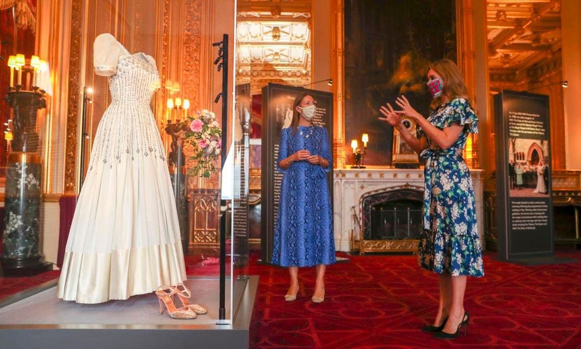 Princess Beatrice viewed her wedding dress display at Windsor Castle on Sept. 23