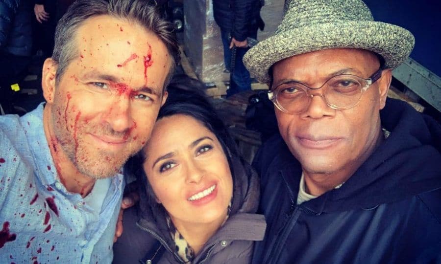 Salma Hayek, Ryan Reynolds and Samuel L Jackson