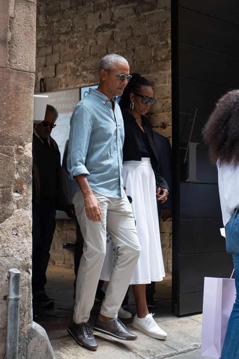 Barack Obama and Michelle Obama in Barcelona, Catalonia, Spain. 