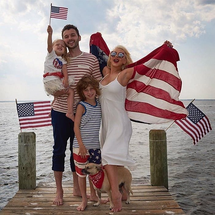 <B>Christina Aguilera</B>
Christina spent her Fourth of July surrounded by family including fiance Matthew Rutler, their daughter Summer Rain and her son Max, all wearing patriotic ensembles.
Photo: Instagram/@xtina