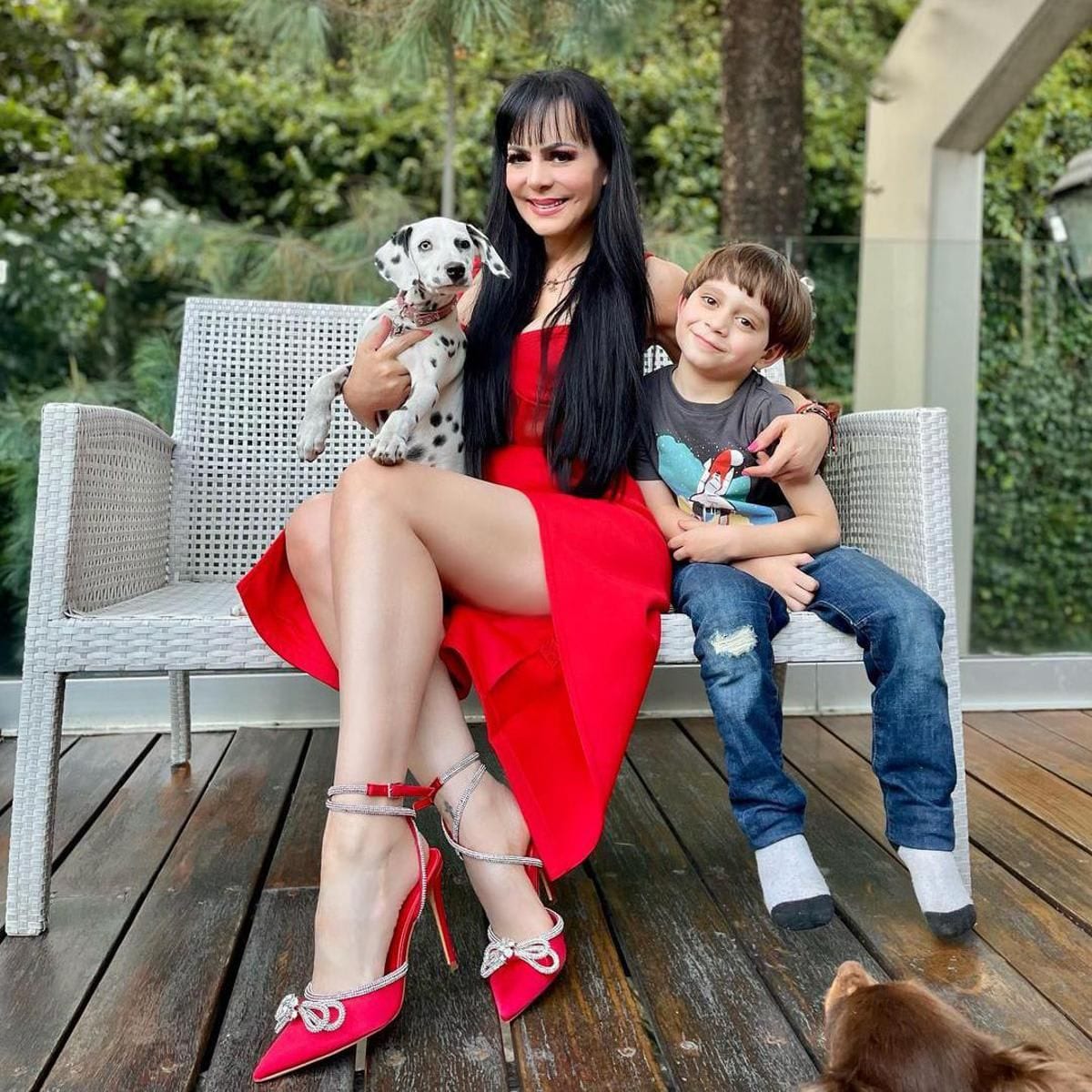 Maribel Guardia and her grandson